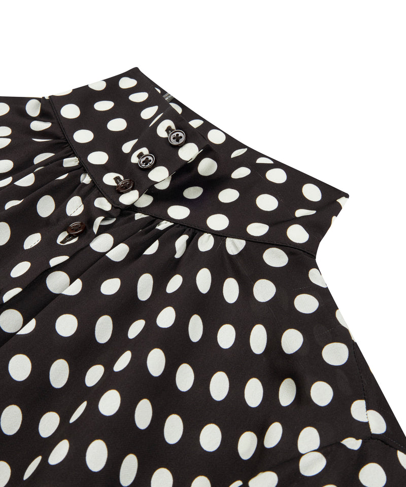 Machka Polka Dot Pattern Shirt Dark Brown