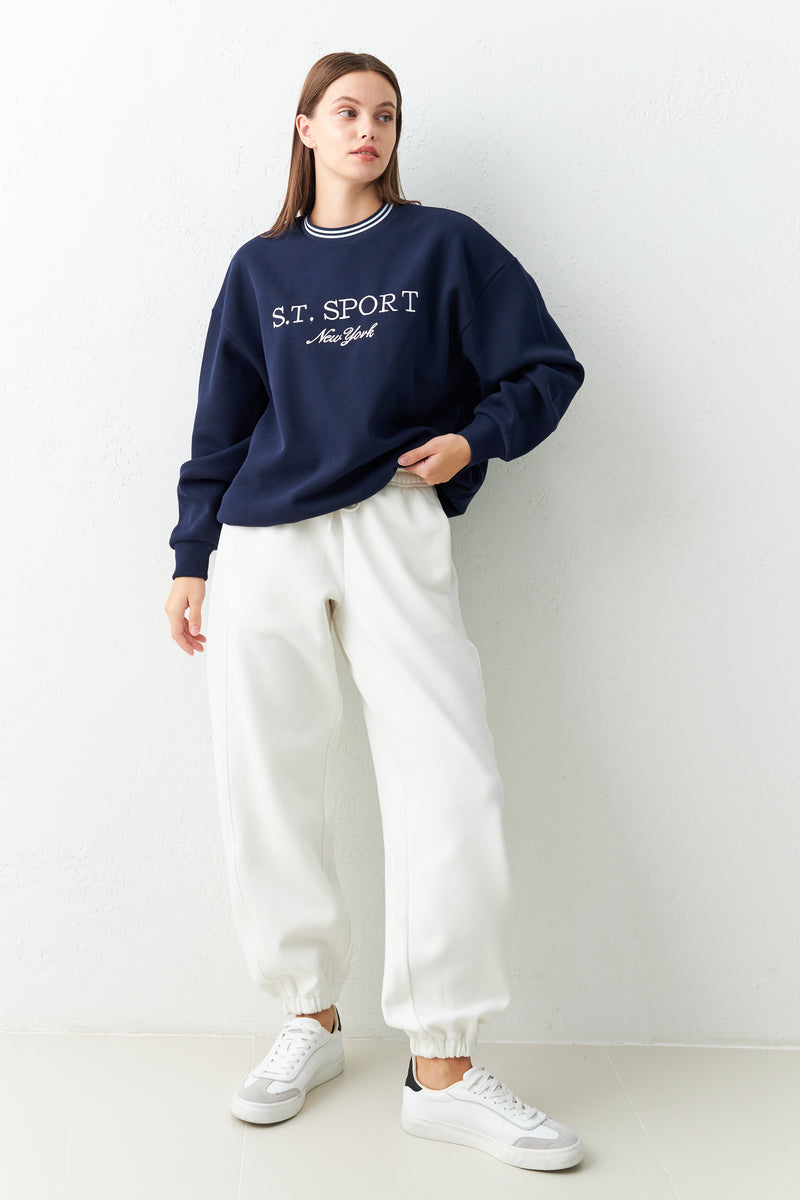 Setre Relaxed Fit Sweatpants With Elastic Ankle Ecru