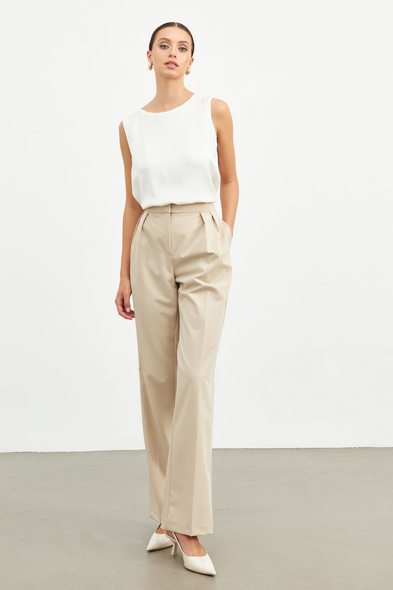 Setre Straight Cut Trousers Beige