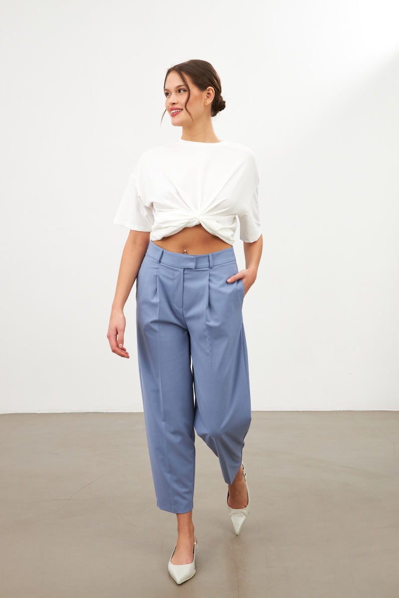 Setre Pleated Skinny Trousers Blue