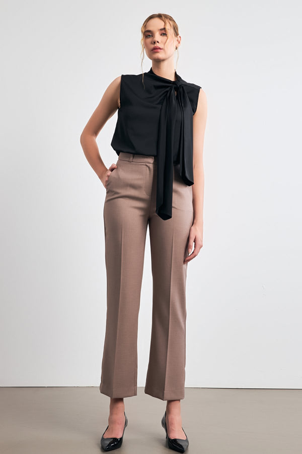 Setre  Pattern Detailed Fabric Trousers Mink