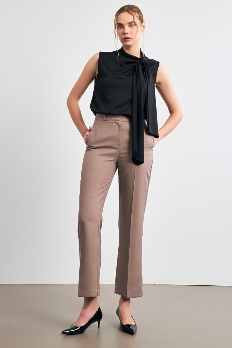 Setre  Pattern Detailed Fabric Trousers Mink