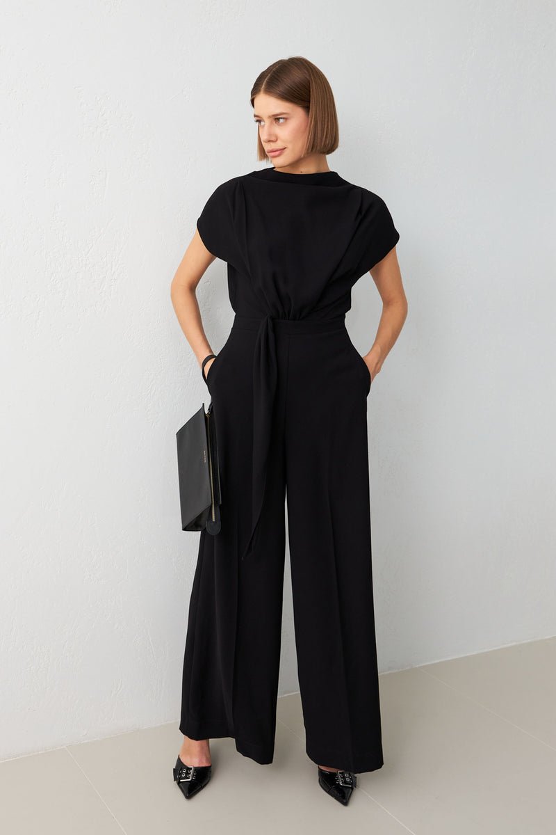 Setre Jumpsuit With Gather Detail At Waist Black