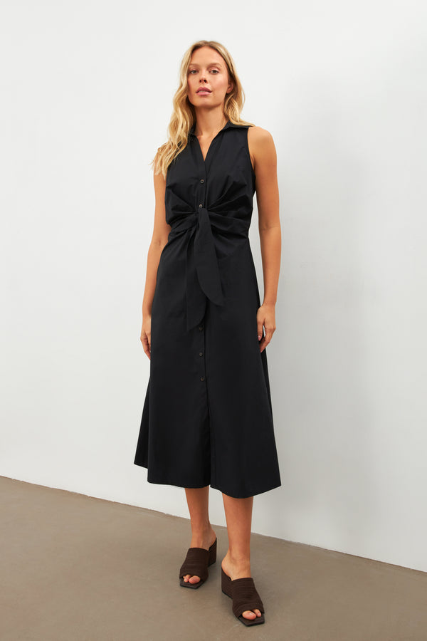 Setre Sleeveless Tie Detail Midi Dress Black