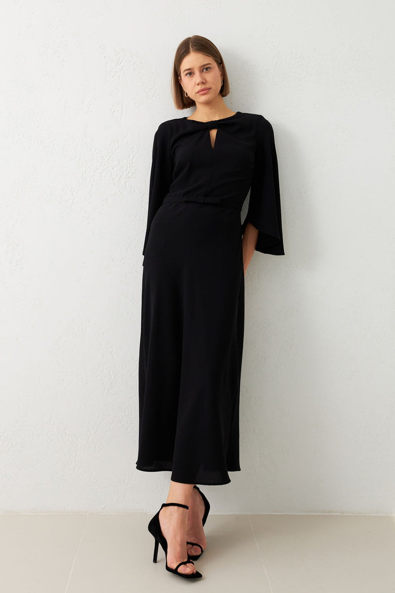 Setre Detailed Midi Dress Black