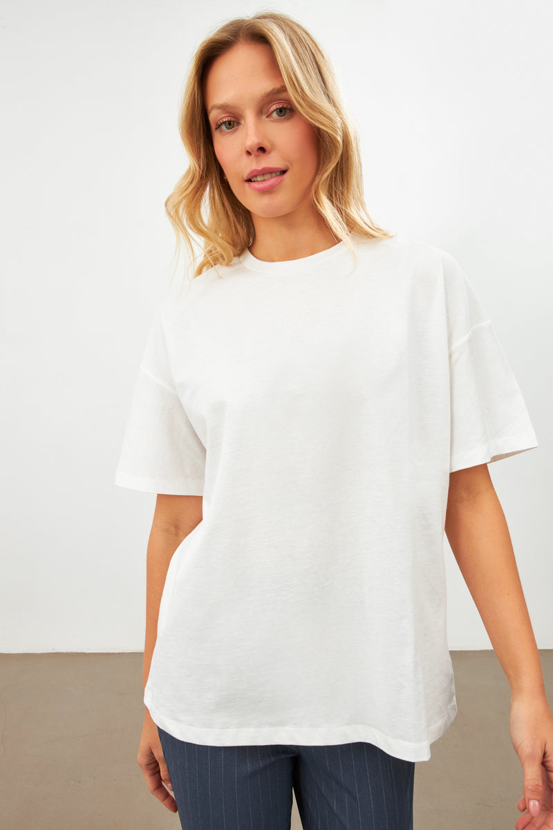 Setre Basic Crew Neck T-Shirt Ecru