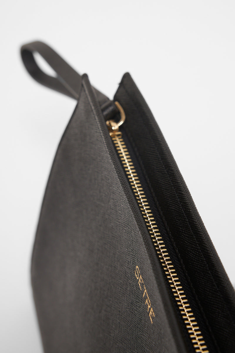 Setre Zipper Detailed Portfolio Bag Black