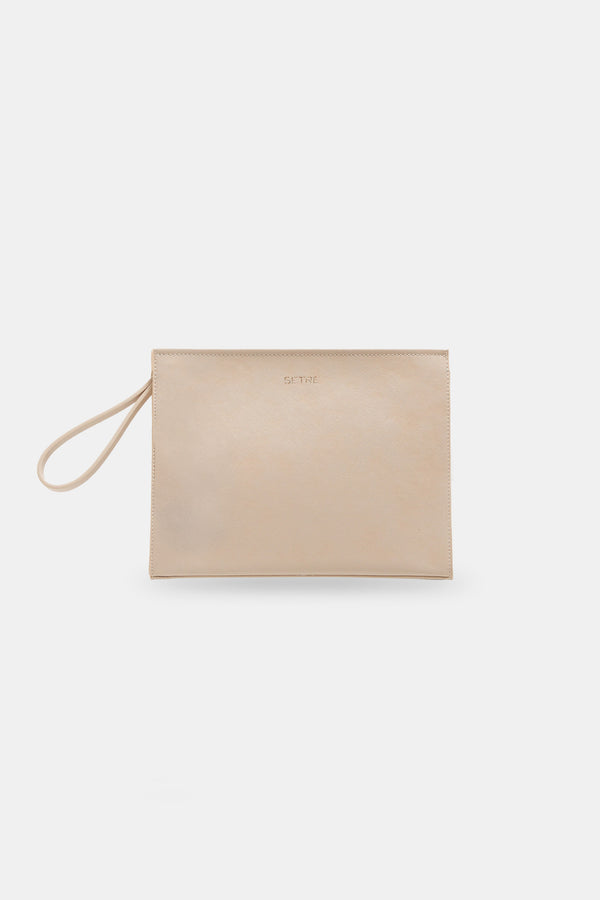 Setre Zipper Detailed Portfolio Bag Light Beige