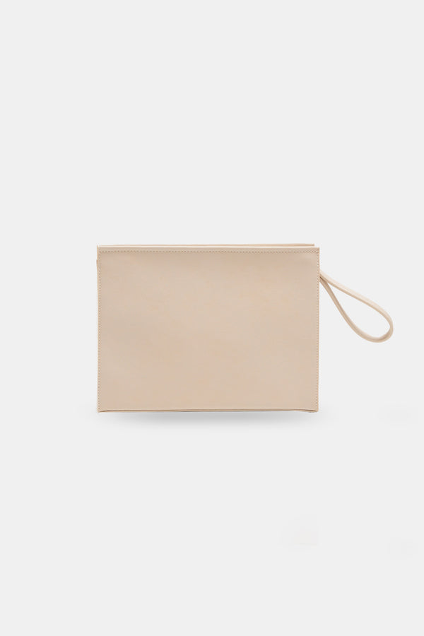 Setre Zipper Detailed Portfolio Bag Light Beige