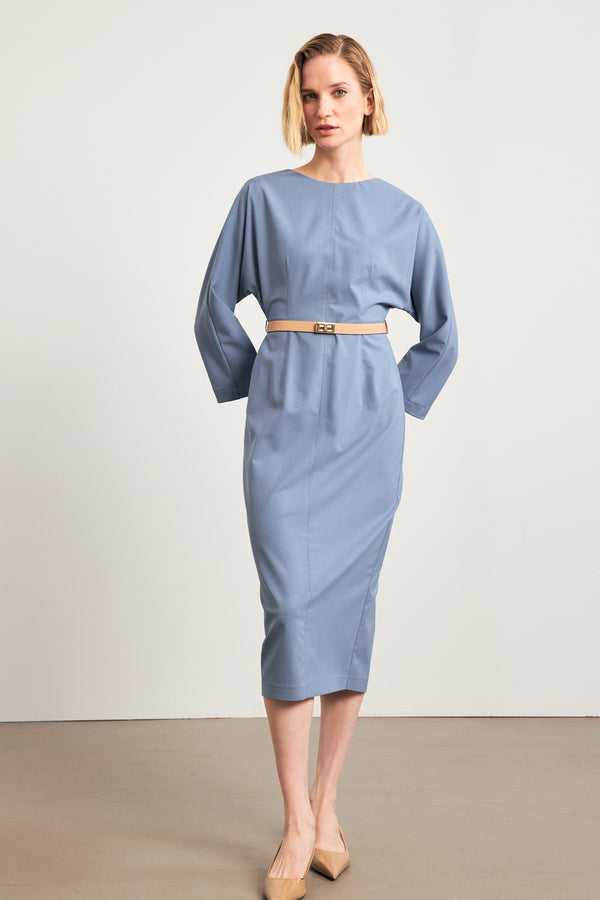 Setre Belt Detailed Midi Dress Blue