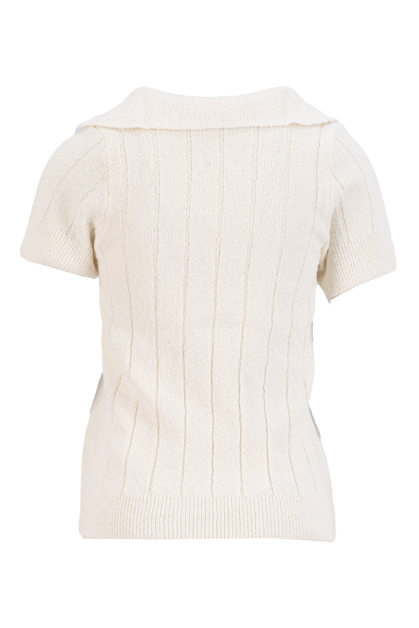 Setre Short Sleeve Solid Knitwear Ecru