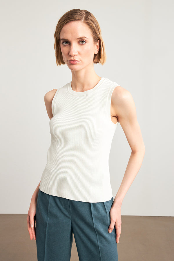 Setre Crew Neck Sleeveless Knitwear Ecru