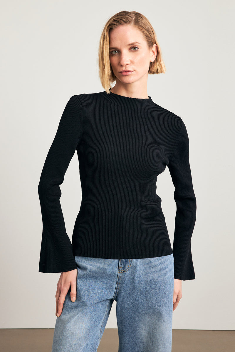 Setre Crew Neck Knitted Blouse Black