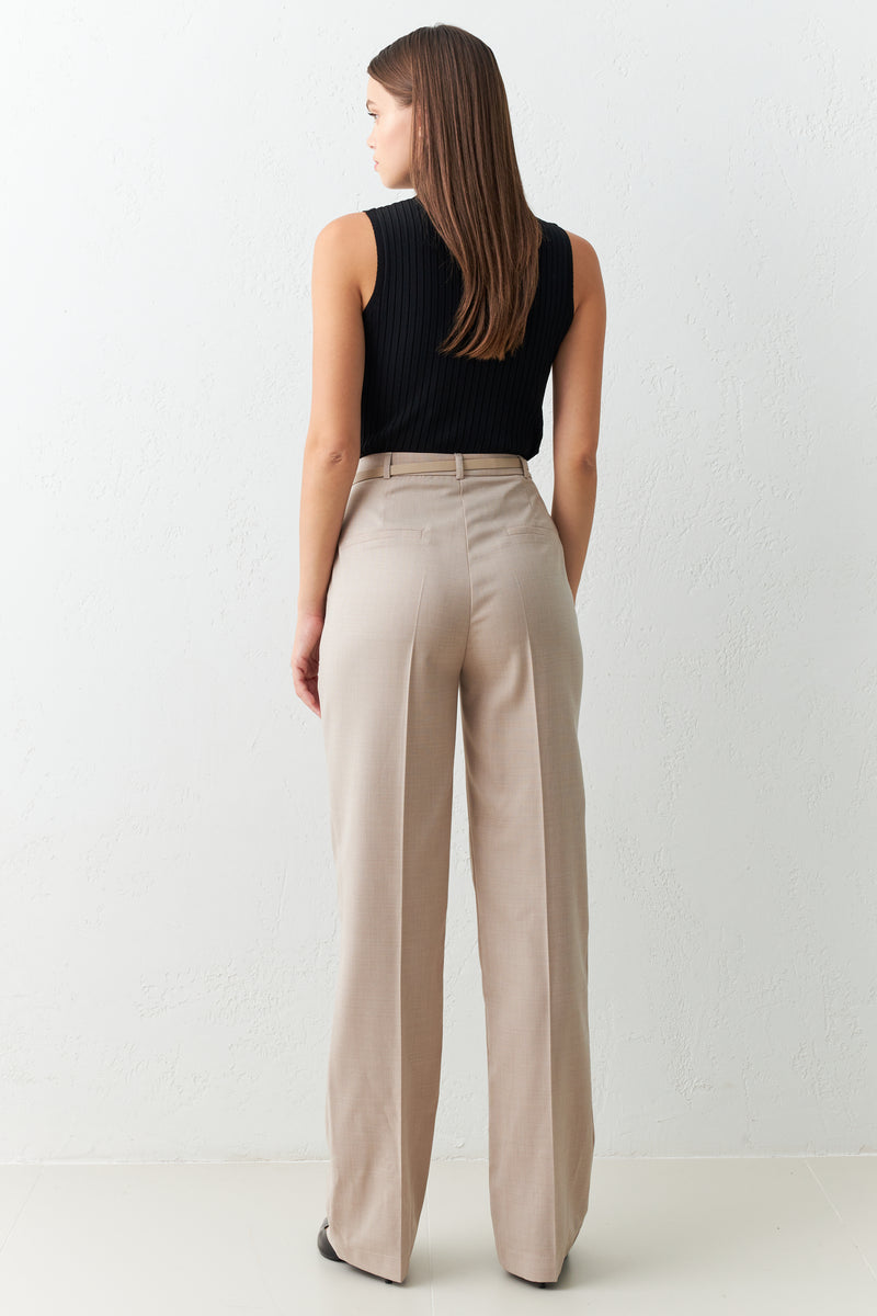 Setre Trousers With Belt And Pleat Detail Mink