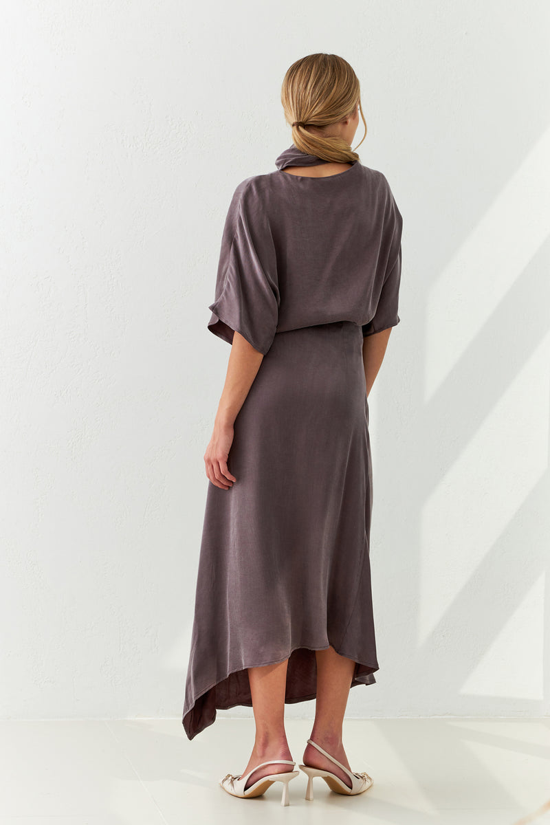 Setre Asymmetrical Gathered Skirt Brown