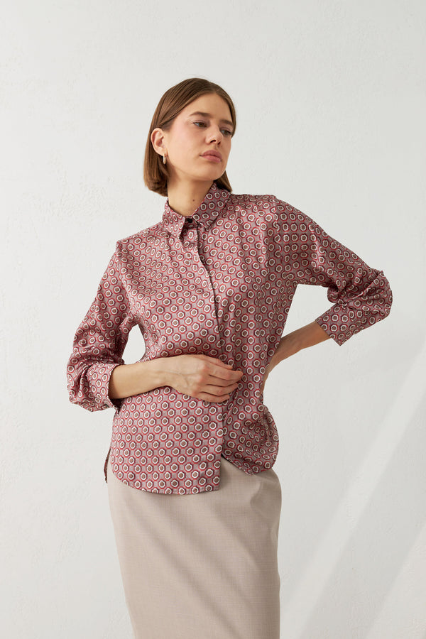 Setre Patterned Relaxed Cut Shirt Mink