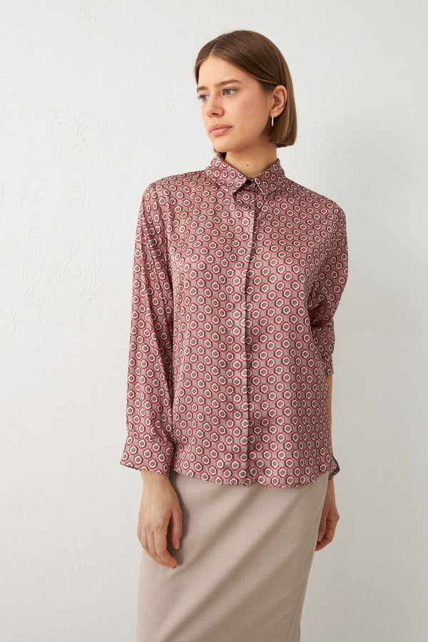 Setre Patterned Relaxed Cut Shirt Mink