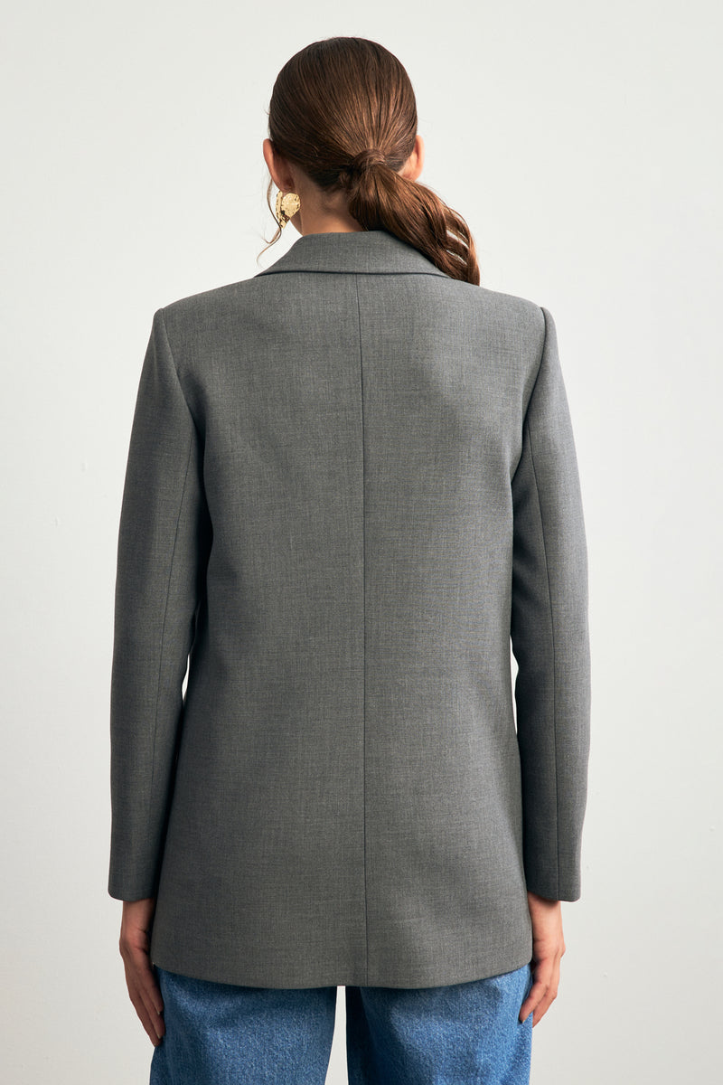 Setre Single Button Detailed Jacket Anthracite