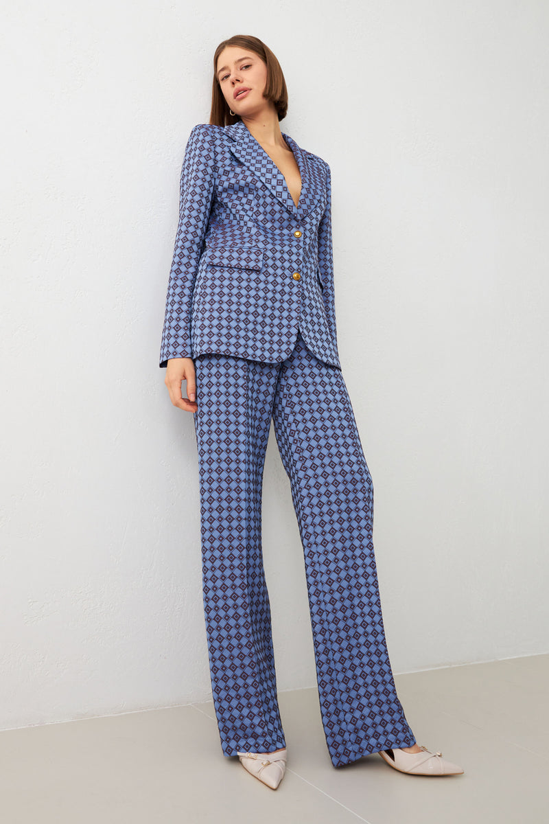 Setre Patterned Suit With Trousers Blue