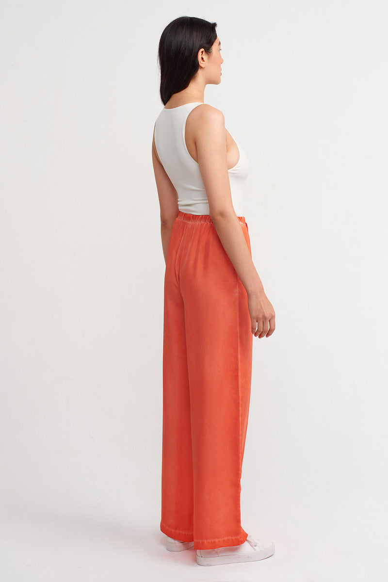 Nu Printed Wide Leg Trousers Orange