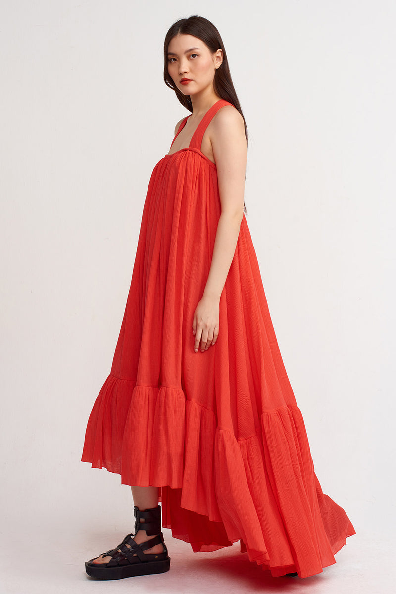 Nu Criss Cross Strap Maxi Dress Orange