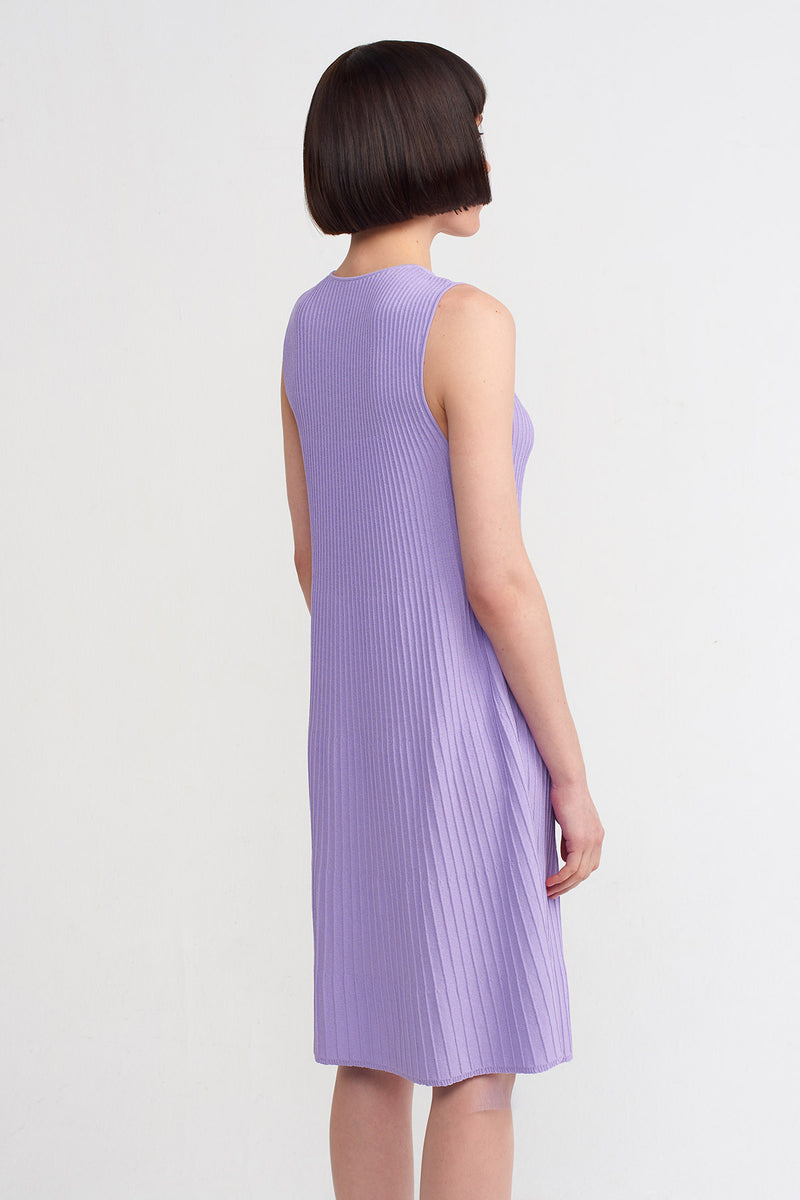 Nu Solid Knitted Midi Dress Lilac