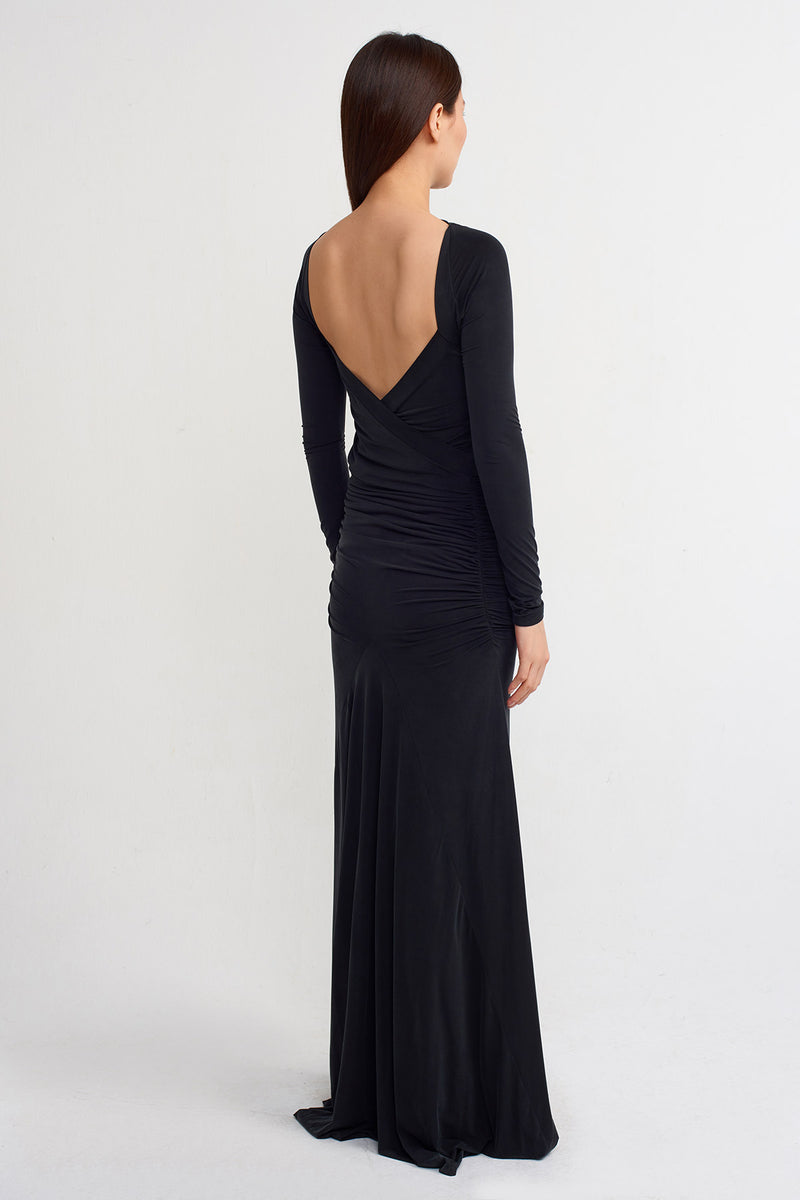 Nu Back Detail Maxi Dress Black