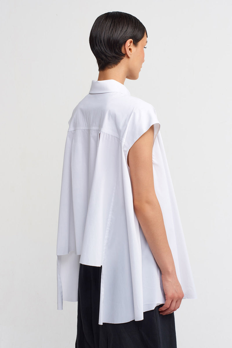 Nu Side Slit Sleeveless Shirt Off White