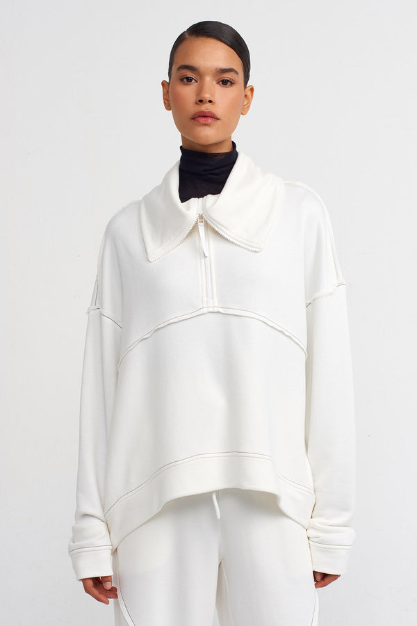 Nu Shawl Collar Lounge Sweatsh?rt Off White