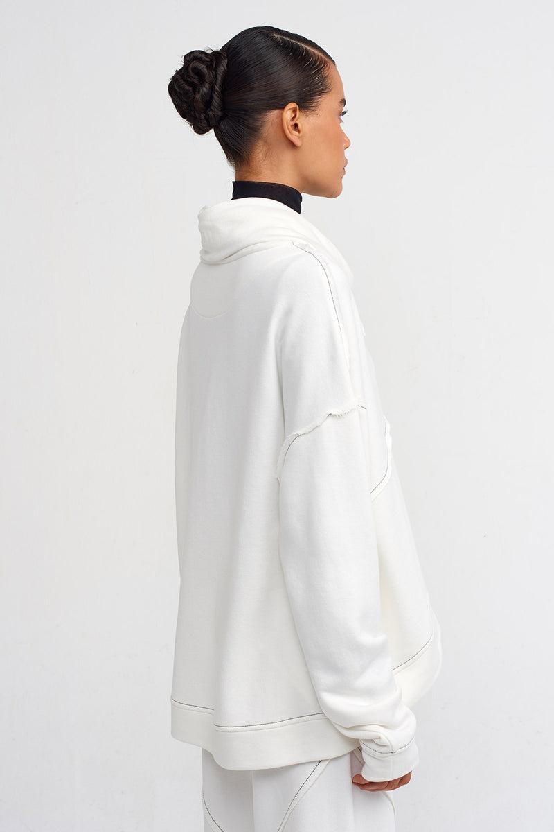 Nu Shawl Collar Lounge Sweatsh?rt Off White