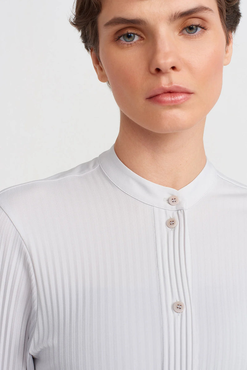 Nu Jersey Pleat Shirt Ice