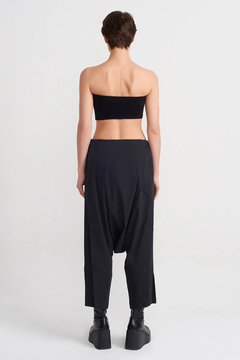 Nu Low-Rise Harem Pants Black