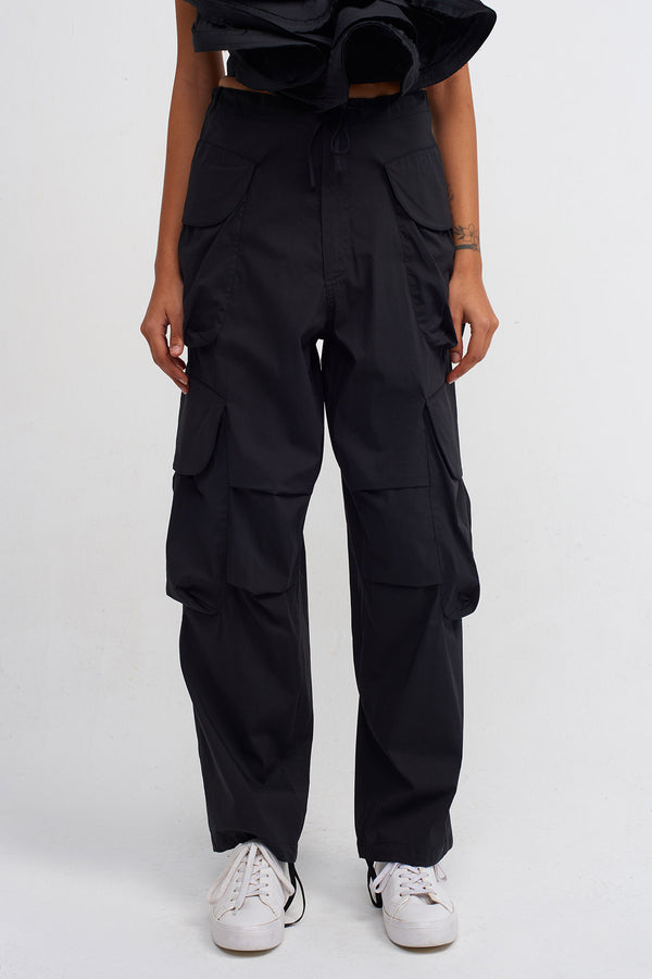 Nu Poplin Cargo Pants Black