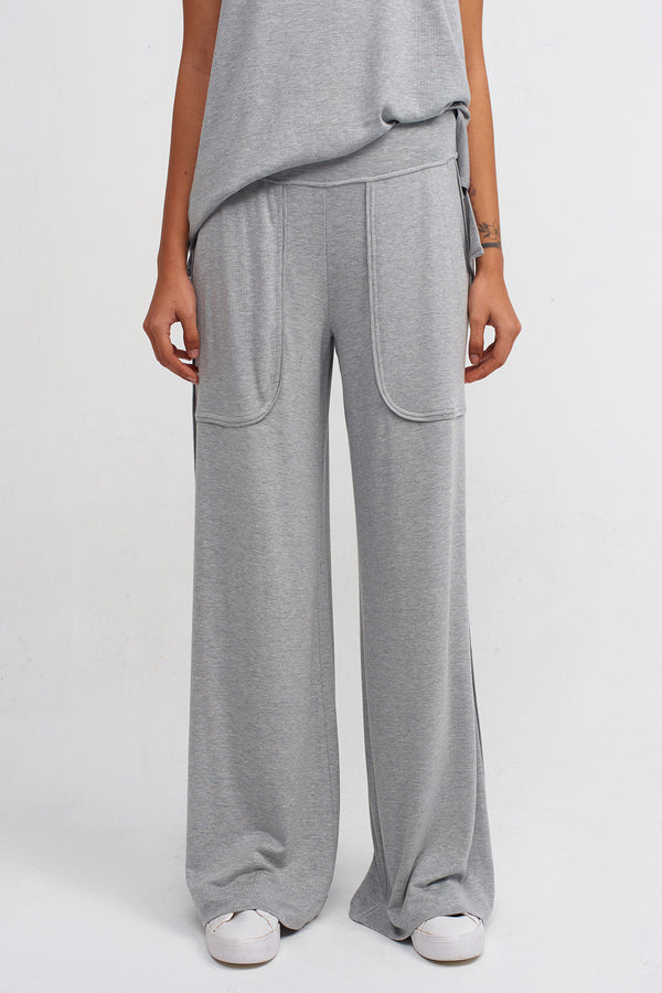 Nu High Waist Lounge Pants Grey Melange