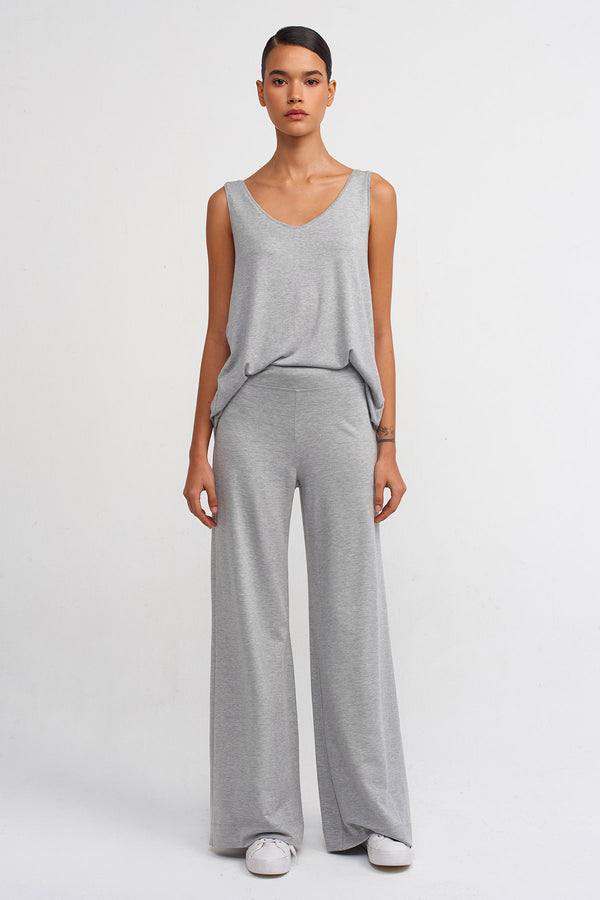 Nu High Waist Lounge Pants Grey Melange