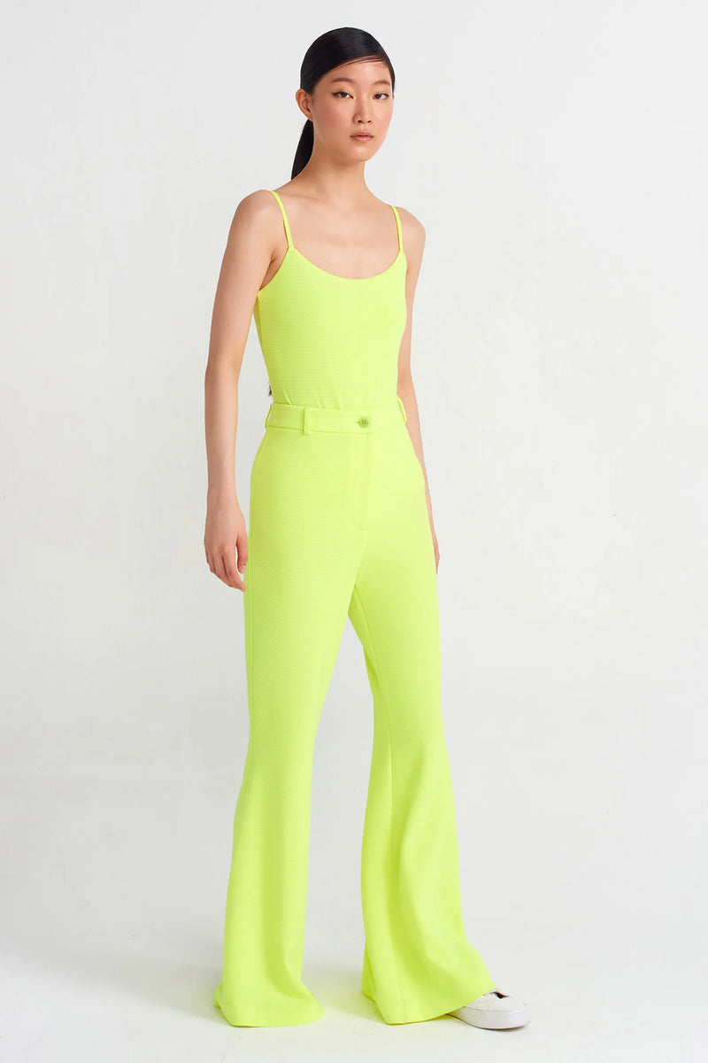 Nu Spanish High Waist Trousers Neon Green