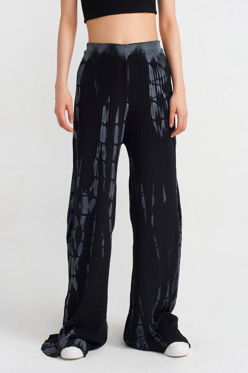 Nu Batik Patterned Knitwear Trousers Black