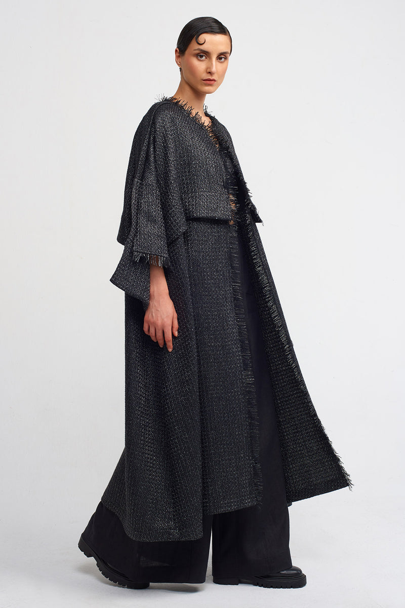 Nu Long Kaftan Jacket Black