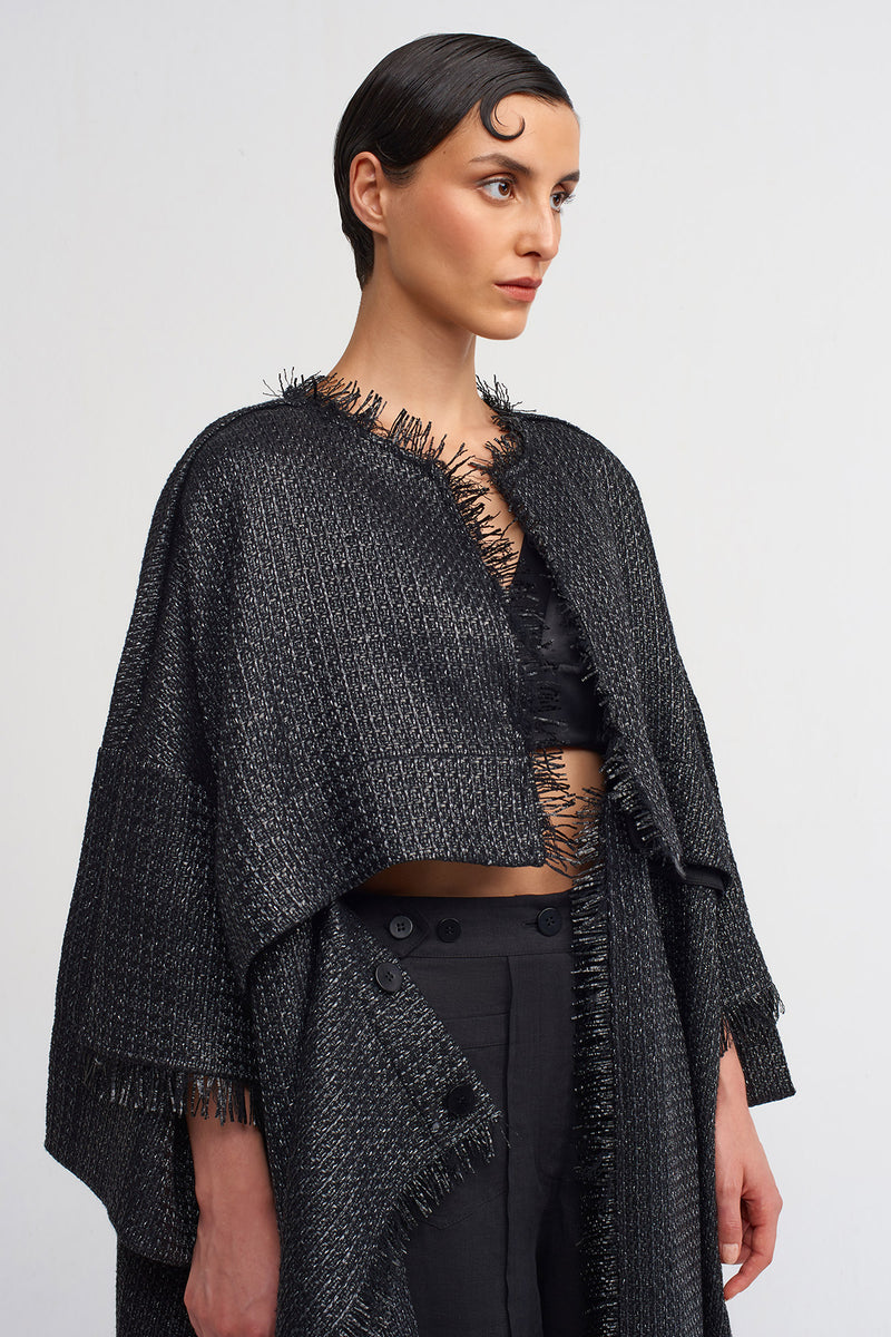 Nu Long Kaftan Jacket Black