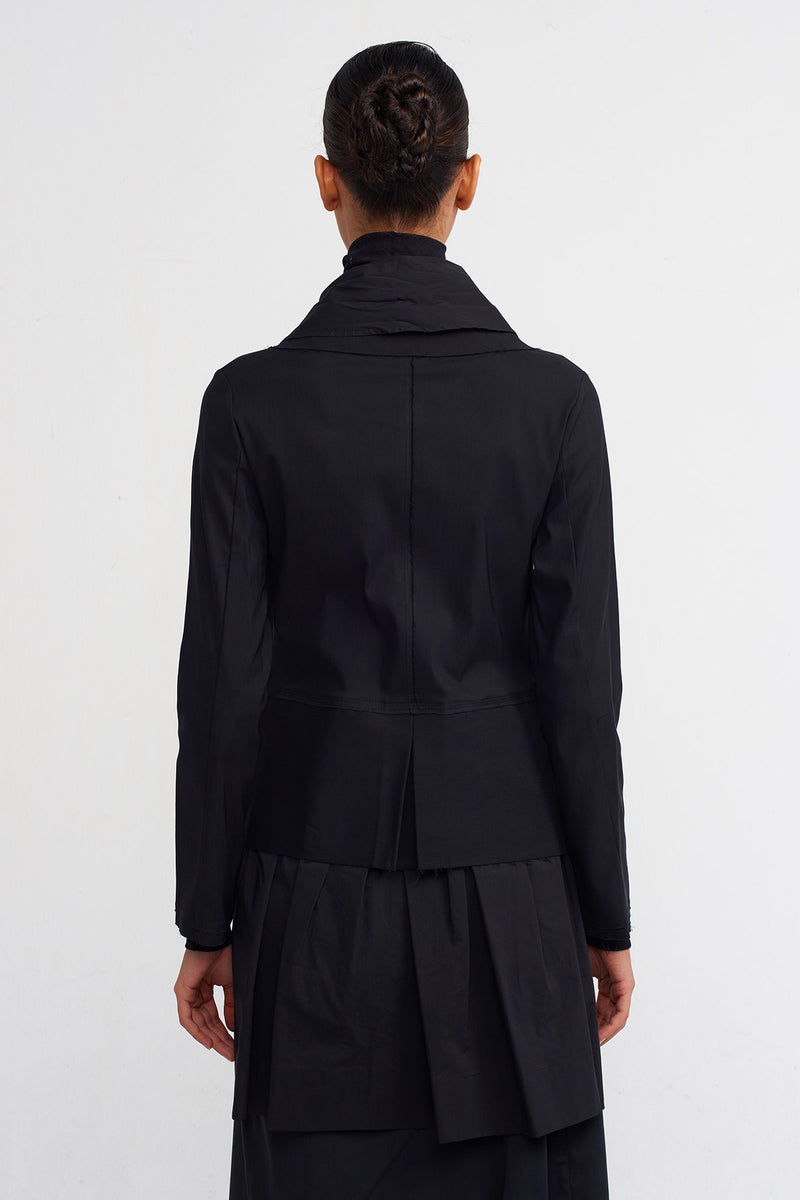 Nu Shawl Collar Poplin Jacket Black