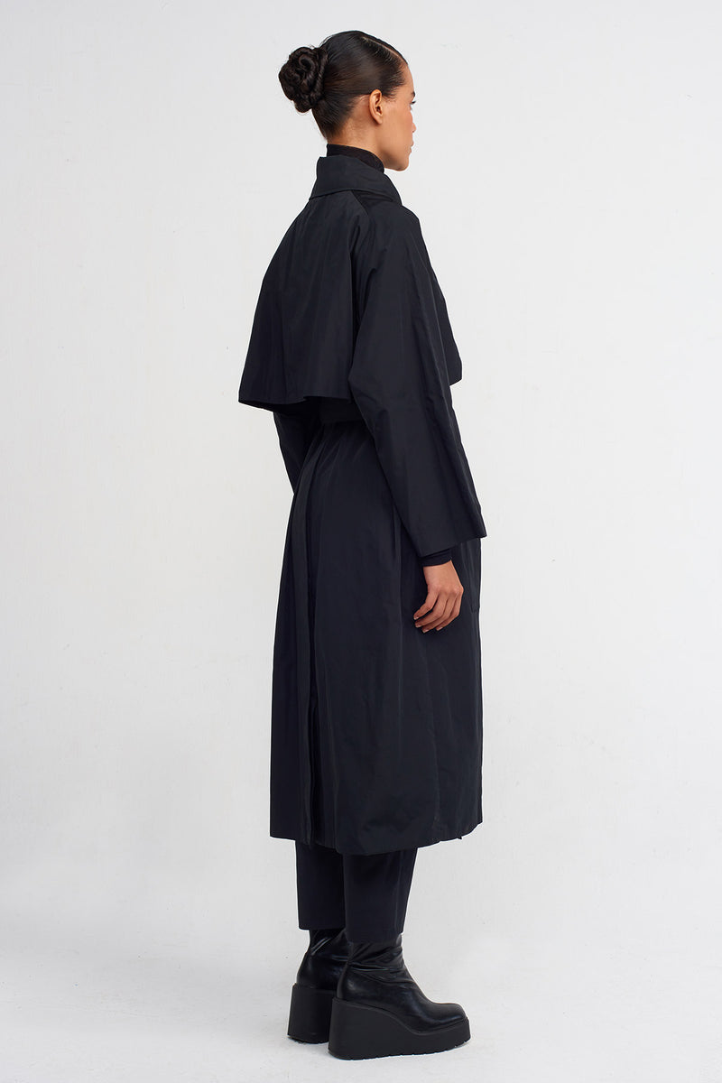 Nu Taffeta Trench Coat Black