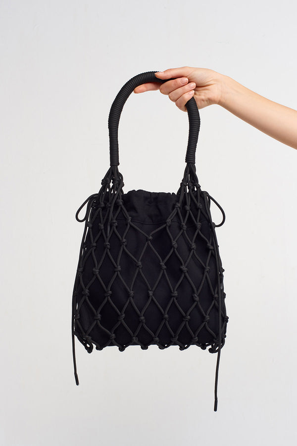 Nu Macramé Handbag Black