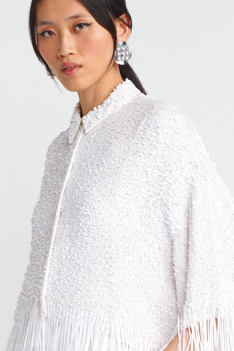 Nu Sequin Embellished Shirt Off White