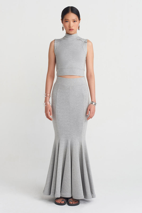 Nu Mermaid Skirt Grey Melange