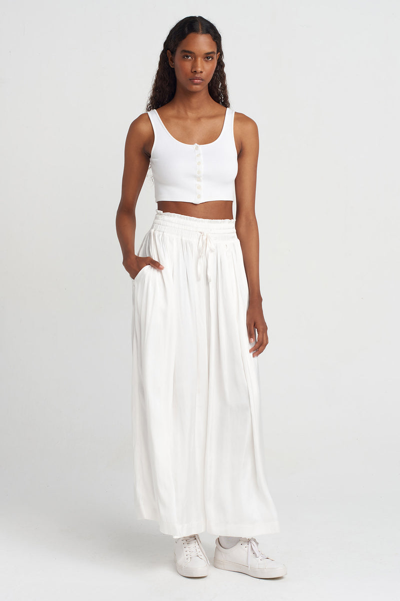 Nu Satin Elegant Pants Off White