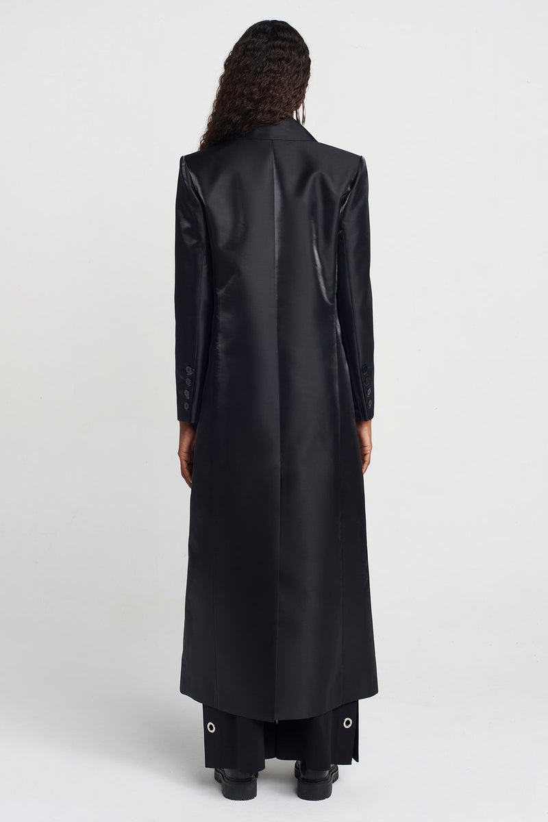 Nu Shiny Long Coat Black