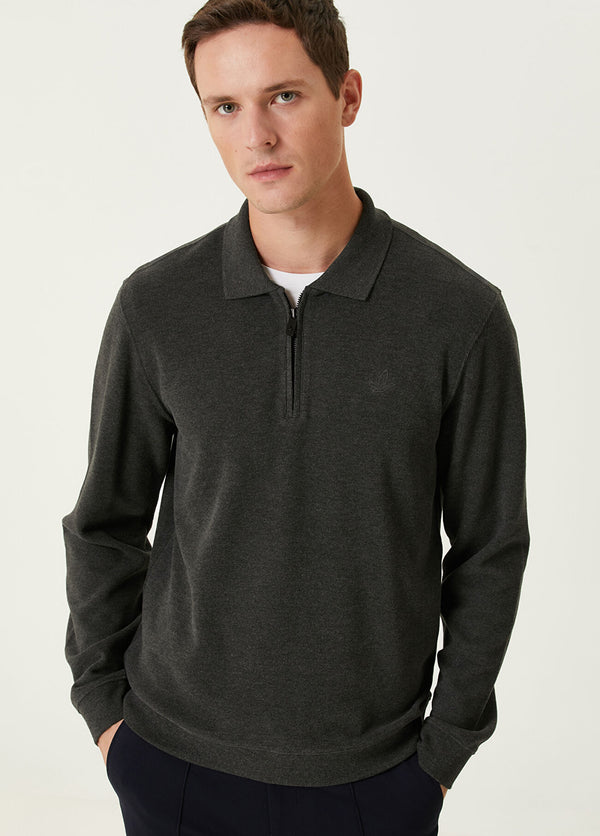 Beymen Club Men Polo Neck Sweatshirt Anthracite