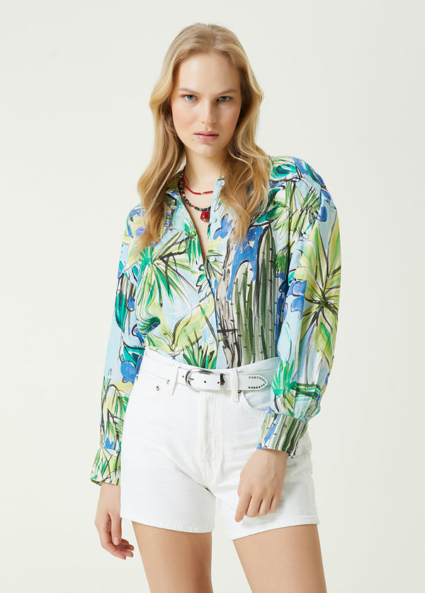 Beymen Club Botanical Patterned Linen Shirt Multi Color