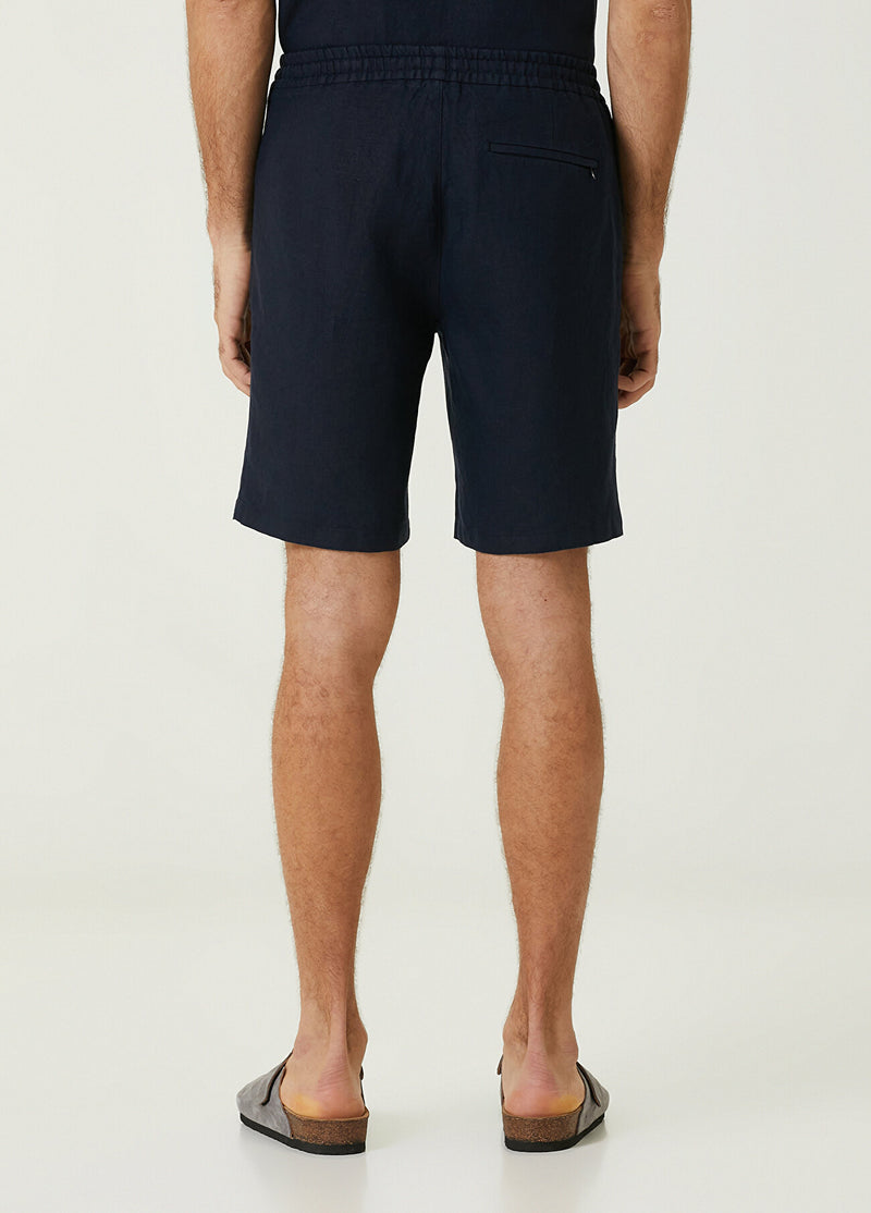 Beymen Club Men Waist Cord Linen Shorts Navy