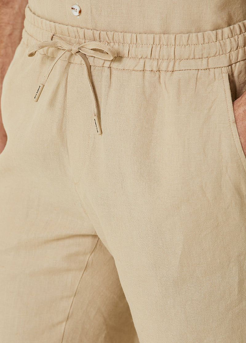 Beymen Club Men Waist Cord Linen Shorts Beige